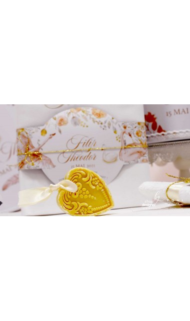 Trusou special creat pentru baieti gingas si elegant alb gold cu lebede Swan Boy 13